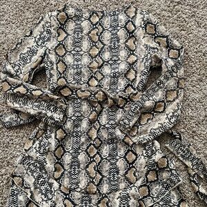 Reptile Patterned Long Sleeve Dress